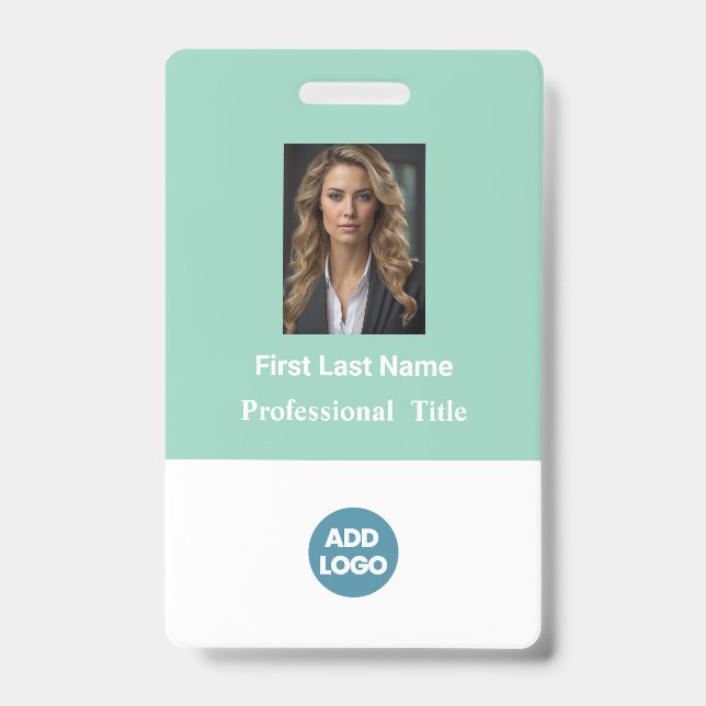 Crachá de ID de funcionário personalizado - Nome,  (Frente)