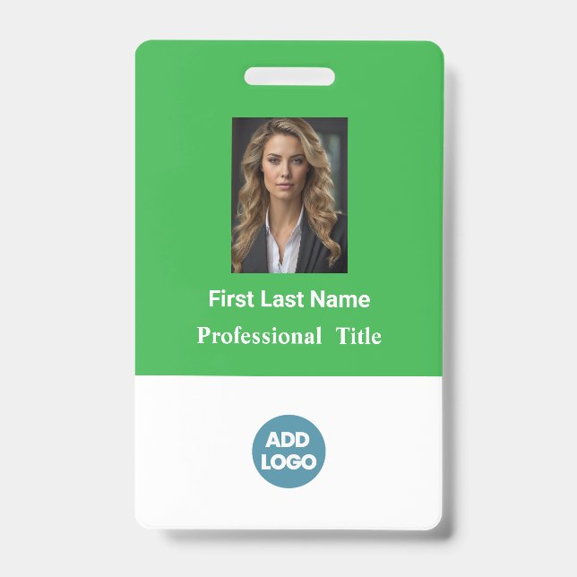 Crachá de ID de funcionário personalizado - Nome,  (Frente)