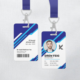 Crachá de ID de funcionário profissional moderno