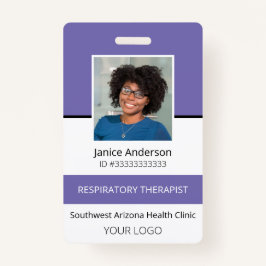 Crachá de ID de Funcionário Roxo da Foto Profissio