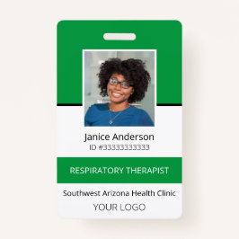 Crachá de ID de Funcionário Verde de Fotografia Pr