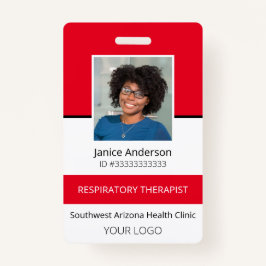 Crachá de ID de Funcionário Vermelho de Foto Profi