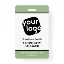 Crachá de ID de Funcionarios Personalizado Verde E