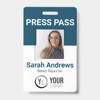 Crachá de ID de Pass Press de Fotografia