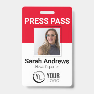 Crachá de ID de Pass Press de Fotografia