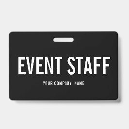Crachá de ID de Passagem de Backstage do Funcionar