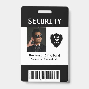 Crachá de ID de pessoal de segurança personaliza