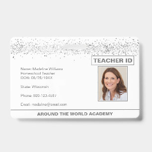 Crachá de ID de Professora da Escola Secundária Gl