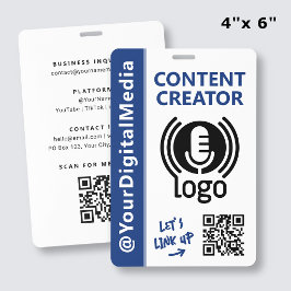 Crachá de ID de Rede de Criador de Conteúdo Modern
