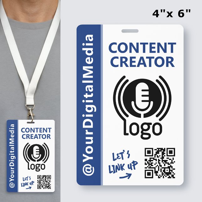 Crachá de ID de Rede de Criador de Conteúdo Modern (Criador carregado)