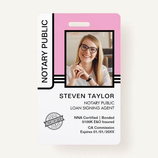 Crachá de ID do Agente de Assinatura de Empréstimo (Frente)