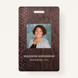 Crachá de ID do Brown Snakeskin para empresas de f