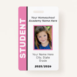 Crachá de ID do Estudante de Escolas Domésticas