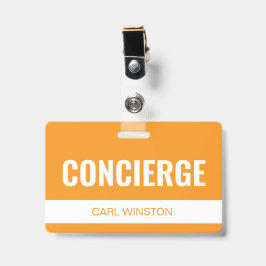 Crachá de ID do Funcionário de Concierge do Hotel
