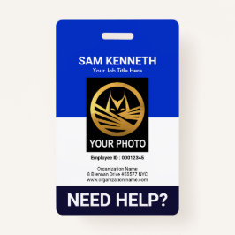 Crachá de ID do Funcionarios Médico da Coluna Azul