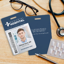Crachá de ID do hospital com Photo & Barcode