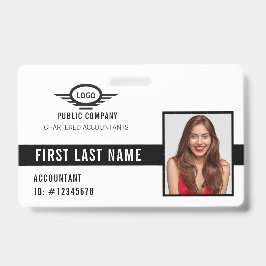 Crachá de ID do nome de foto do logotipo da sua em