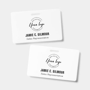 Crachá de ID Logotipo Empresarial Funcionário Simp