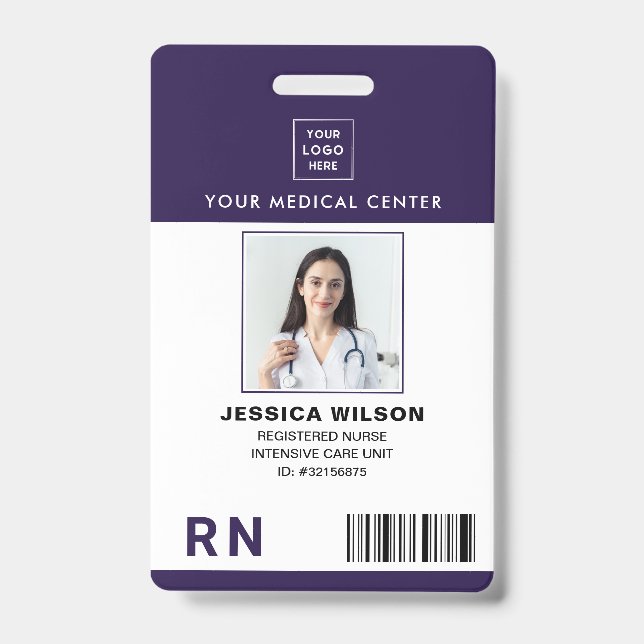 Crachá de ID Médico do Enfermeiro RN Registrado (Frente)