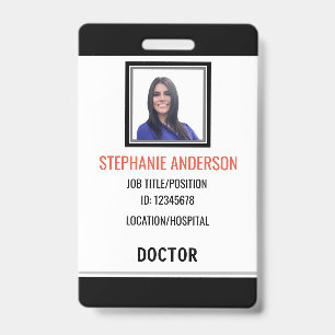 Crachá de ID Médico do Funcionário Hospitalar