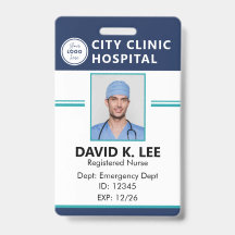 Crachá de ID Médico Personalizado | Enfermeira Reg