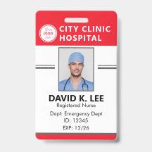 Crachá de ID Médico Personalizado | Enfermeiro Reg