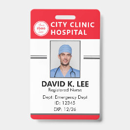 Crachá de ID Médico Personalizado | Enfermeiro Reg