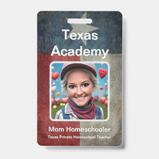 Crachá de ID para Ensino Domiciliar no Texas
