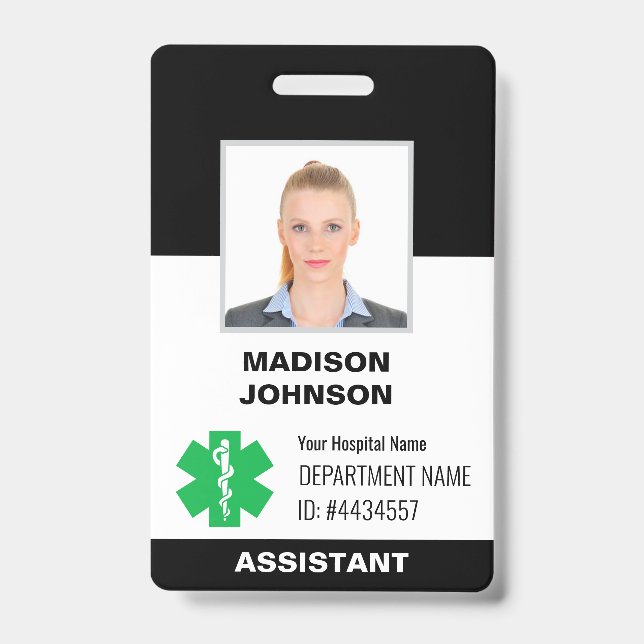 Crachá de ID Personalizado – Foto do Funcionário,  (Frente)
