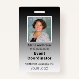 Crachá de ID Preto Gradiente de Funcionário Profis