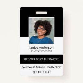 Crachá de ID Preto para Funcionário da Foto Profis