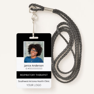 Crachá de ID Preto para Funcionário da Foto Profis