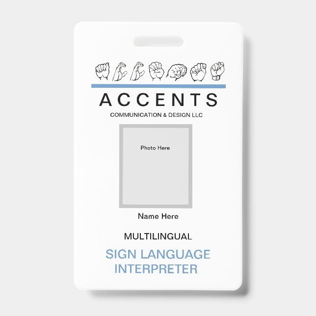 CRACHÁ de ID profissional com ortografia de toque  (Frente)