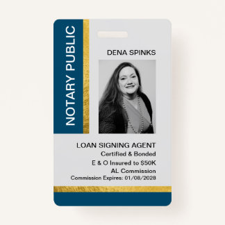 Crachá de ID público notário