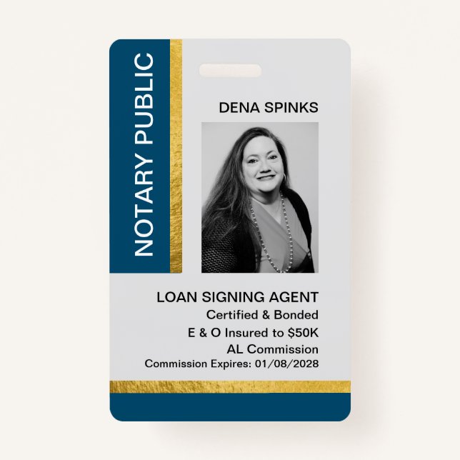 Crachá de ID público notário (Frente)