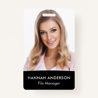 Crachá de ID QR para Funcionário de Foto Grande Mo