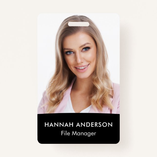 Crachá de ID QR para Funcionário de Foto Grande Mo (Frente)