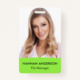 Crachá de ID QR para Funcionário de Foto Grande Mo