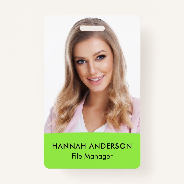 Crachá de ID QR para Funcionário de Foto Grande Mo (Frente)