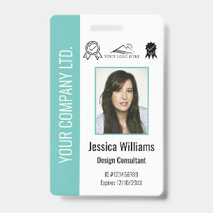 Crachá de ID Teal Personalizado para Empresa Certi