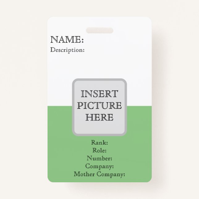 CRACHÁ DE ID VERTICAL PERSONALIZADO (Frente)