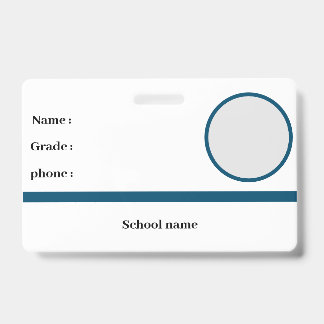 crachá de identidade escolar