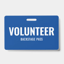 Crachá de Identificação Azul Horizontal de Voluntá