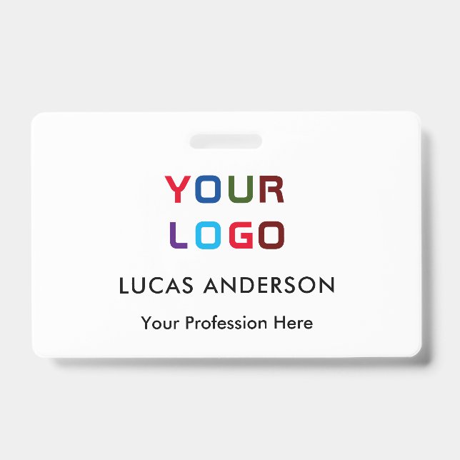 Crachá de identificação branco com logotipo person (Frente)