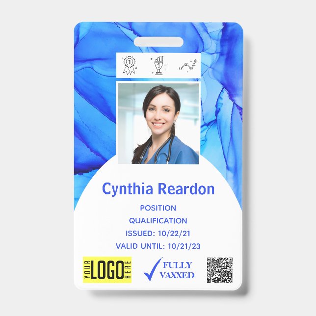 Crachá de Identificação Clínica Médica Código de B (Frente)