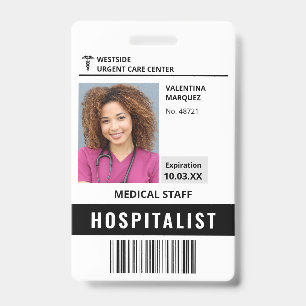 Crachá de Identificação com Foto do Médico Hospita