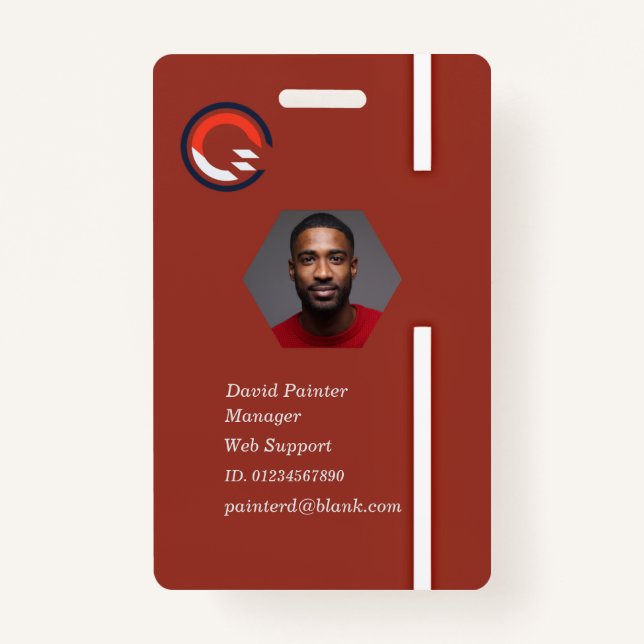 Crachá de identificação da empresa, totalmente per (Frente)