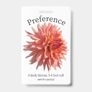 Crachá de Identificação Dahlia Preferido