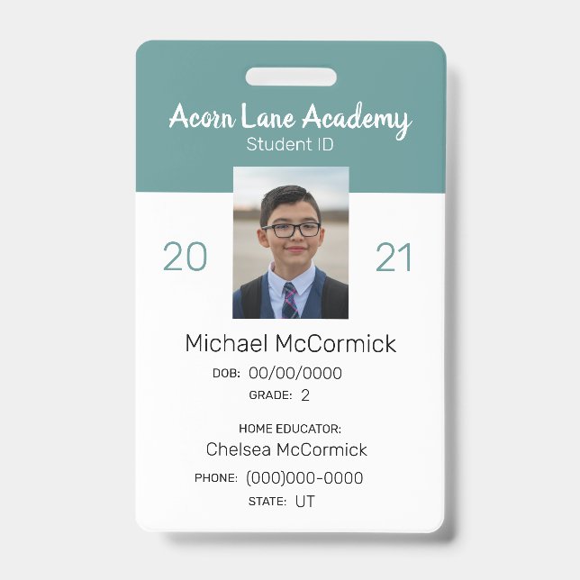 Crachá de Identificação de Aluno da Homeschool Cle (Frente)