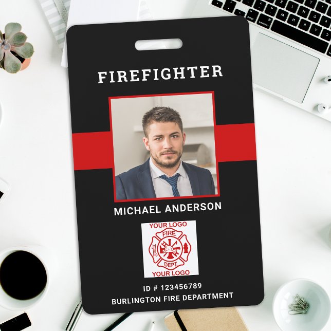 Crachá de Identificação de Bombeiro Personalizado  (Criador carregado)